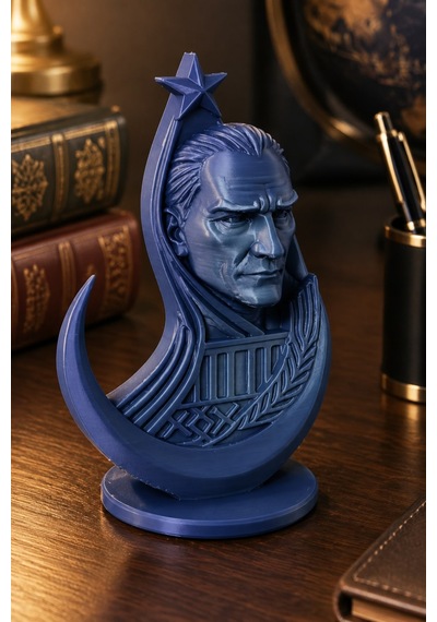 Ay Yıldızlı Atatürk Figürlü Dekoratif Mini Biblo 10989768