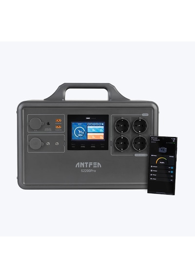 Antfea S2200 Pro Taşınabilir Güç Kaynağı + 2 Adet 300w Taşınabilir Güneş Paneli 2.4 Kw / 2.2 Kwh / 600 W