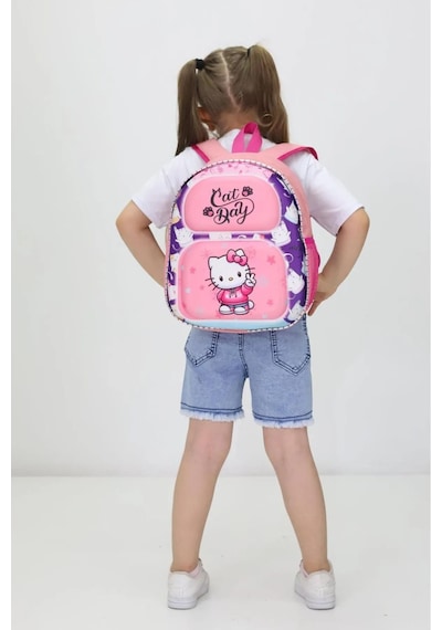 Kız Çocuk Hello Kitty Temalı Anaokulu Sırt Çantası Sevimli Tasarım, Su Geçirmez Ve Hafif Yeni Sezon Pembe