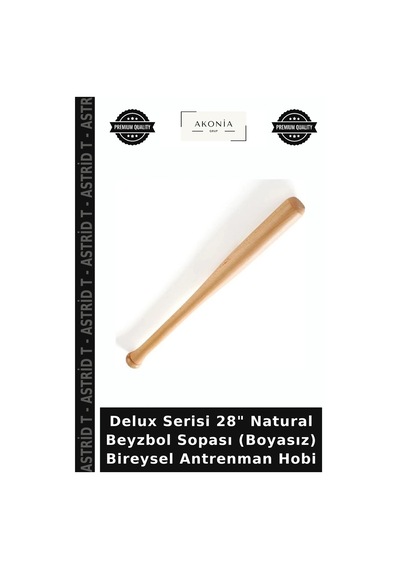 Delux Serisi 28" Natural Beyzbol Sopası Boyasız Bireysel Antrenman Hobi Doğal Ahşap