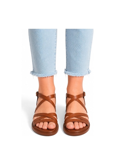 Dadwolf Rahat Taban Çok Bantlı Bilekten Tokalı Yazlık Gladyatör Model Düz Taban Sandalet Taba Dadwolf Rahat Taban Çok Bantlı Bilekten Tokalı Yazlık Gladyatör Model Düz Taban Sandalet Taba