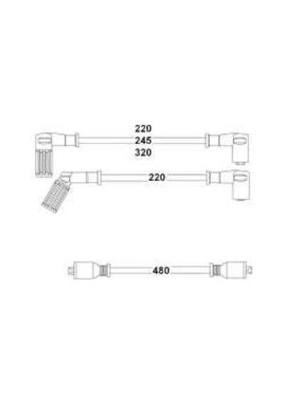 Hellux Hbk.3165 Buji Bobin Kablosu Doğan Kartal Şahin S-sl-slx-uno-tempra-tıpo 1.4-1.6 8v Düz Motor 85011154-7777707 1 Takım