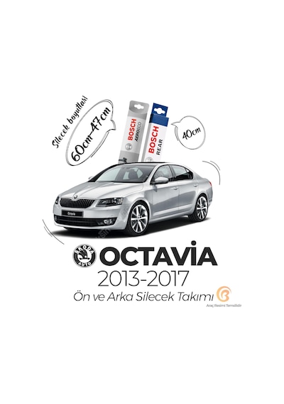 Skoda Octavia Ön ve Arka Silecek Takımı 2013-2017 Bosch Aeroeco