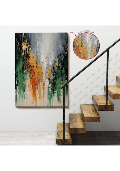 Miyrem^ Canvas Serie Yağlıboya Görünümlü Soyut Tablo-7641