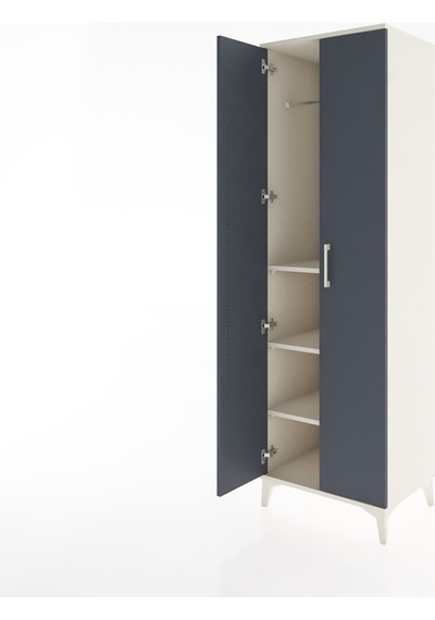 Hyperion Dolap 3 Raflı 2 Kapaklı Tek Askılı 60x44x195 Aytaşı-antrasit Aytası