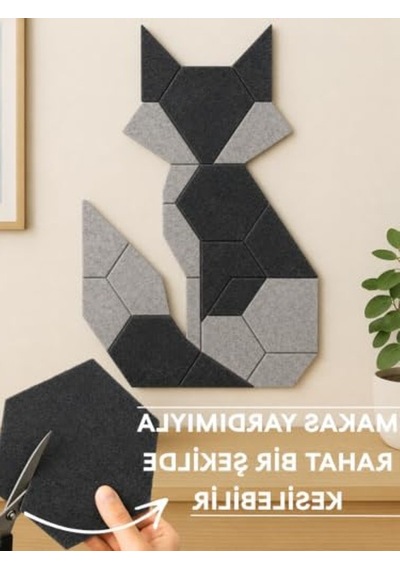 12 Adet Kendinden Yapışkanlı Akustik Panel, 7mm Kalınlık