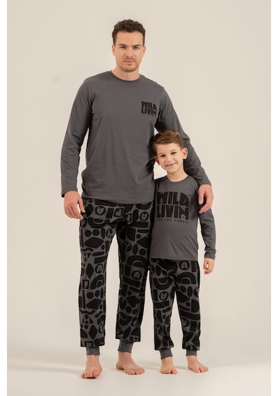 Rolypoly Baba Oğul Live The Forest Gri Uzun Kol Pijama Takım Rp3868-a-v1 Rp3868-a-v1