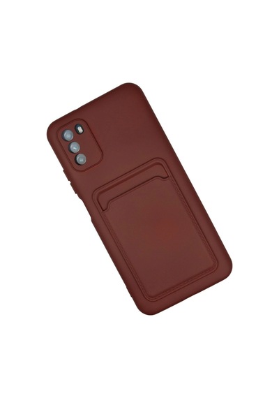 Xiaomi Pocophone M3 Kılıf Kelvin Kartvizitli Silikon - Bordo -