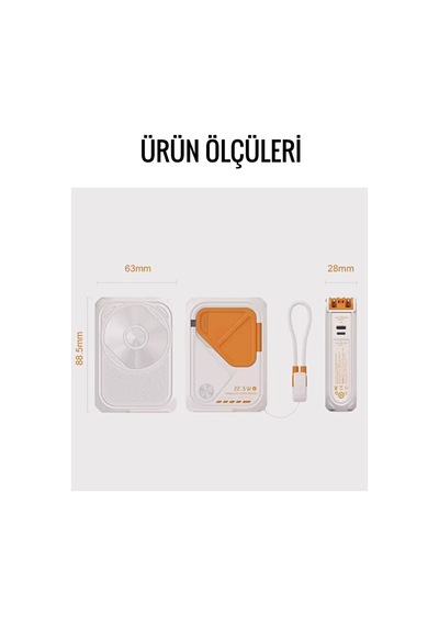 5in1 10.000 Mah Magsafe Uyumlu Powerbank Pd Hızlı Şarj 22.5w Diğer
