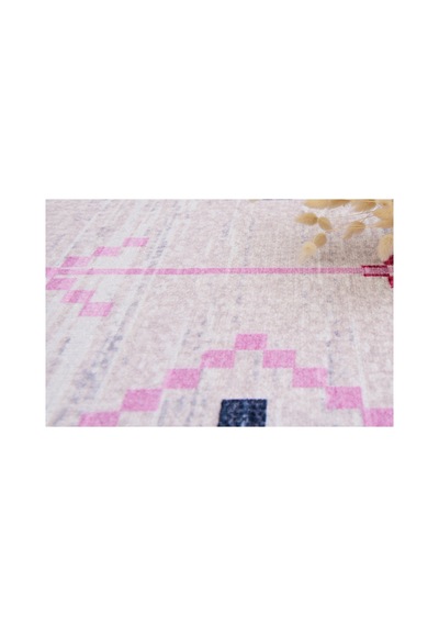 Modern Etnik Kilim Pastel Renkli Geometrik Desen Kaymaz Dokuma Taban Çok Renkli Çok Renkli