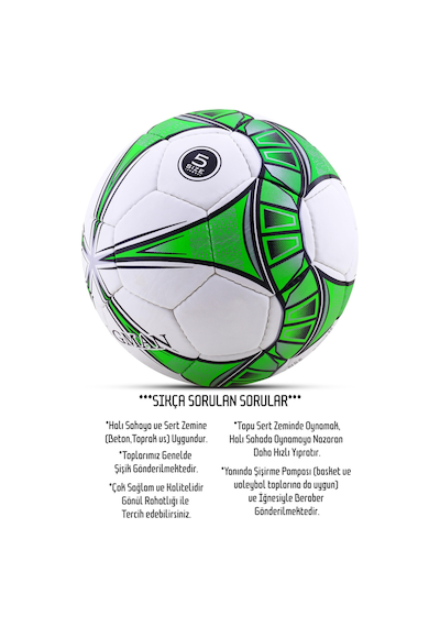 Telvesse Futbol Topu El Dikişli Pompalı Set Ultra Dayanıklı Sert Zemin Halı Saha Topu 5 Numara Çok Renkli