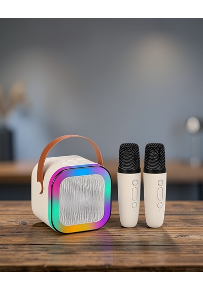 Bluetooth Hoparlör Çift Mikrofonlu Led Işıklı Xuczzz2mikrofonluspeaker-2
