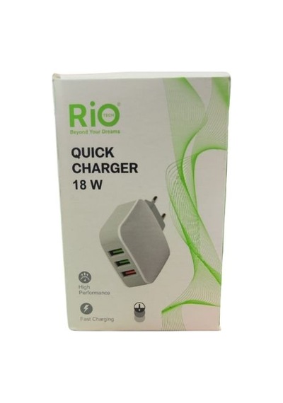 Pmr Rio 18w 3 Port Hızlı Şarj Cihazı Akıllı Ve Güvenli Şarj ' Siyah