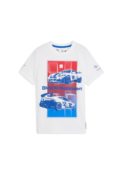 Puma Bmw M Motorsport Kıds Block Genç Tişört 632651 02 Beyaz