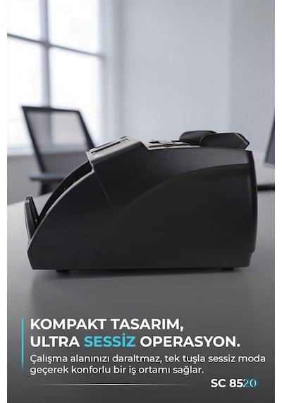 SC8520 Karışık Para Sayma Makinesi, TL ve Euro Karışık, Usd Adet Sayım  + Müşteri Ekranı