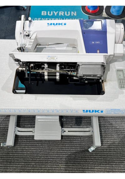 Yuki Yk 1903 Çift Papuç Dikiş Makinası Kapalı Yağ Karteli 3'lü Step Motor Sistemli 10mm, Ekstra Kalın Materyal