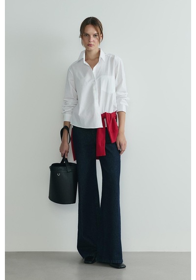 Suud Collection Beyaz Penny Basic Gömlek