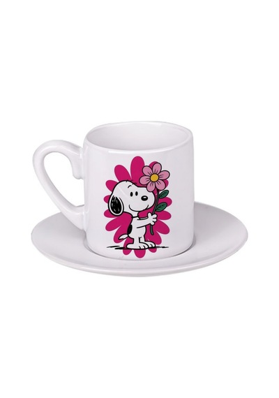 Snoopy Türk Kahvesi Fincanı 001 Beyaz