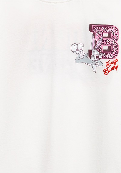 Mavi - Looney Tunes Baskılı Ekru Tişört 7610452-70057