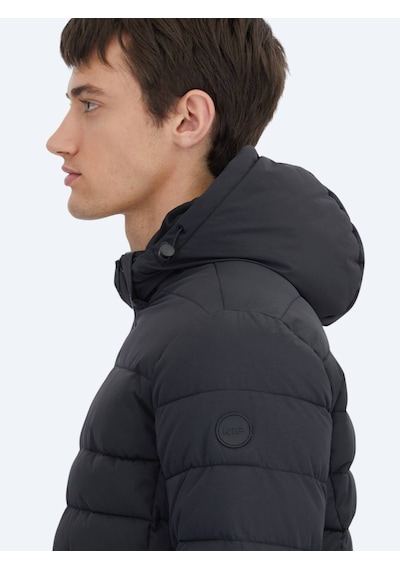 Kip Siyah Regular Fit Gömlek Yaka Casual Dokuma Mont Siyah