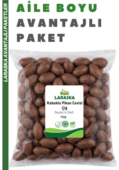Kabuklu Pikan Cevizi Çiğ 1kg Katkı Maddesiz Yerli Jumbo - Pecans İn Shell Aile Boyu Avantajlı Paket 1 KG