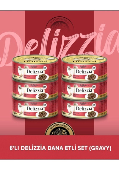 Reflex Plus Delizzia Yetişkin Dana Etli Gravy Kedi Maması 6x85 Gram