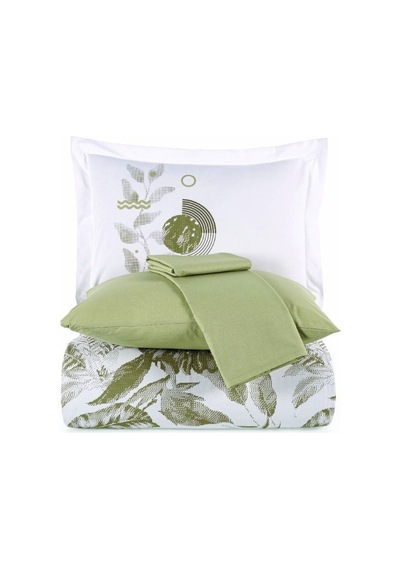 Hobby Çift Kişilik Poplin Nevresim Tiffany Yeşil Çok Renkli