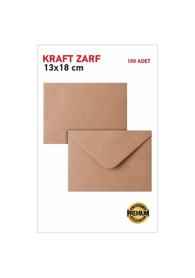 Hsn Davetiye Zarfı Kraft Zarf 100 Adet 13 X 18 CM Kahverengi Zarf