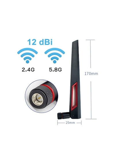 Alkatronik 12dbi Dual Band Anten Sma Erkek 2.4ghz 5.8ghz Rf Gsm Wifi Sinyal