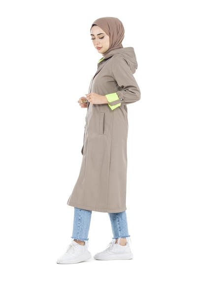 Sevitli Neon Trençkot-vizon-2450-vizon Vizon