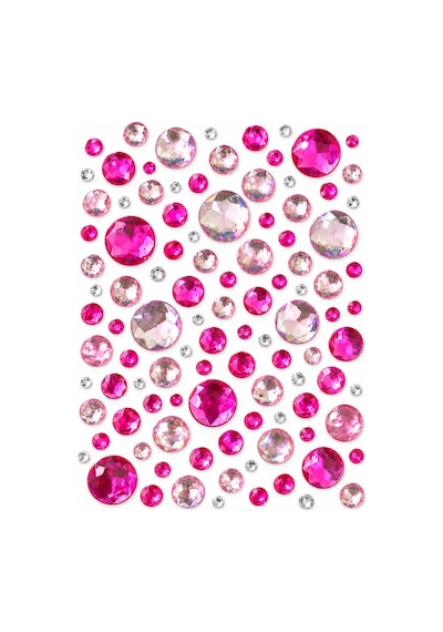 Pembe Taş Rhinestone Sticker Yapışkanlı Saç, Yüz, Tırnak, Vücut Ve Süs Taşı