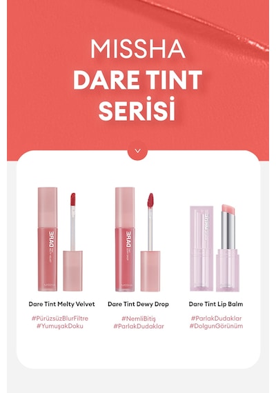 Uzun Süre Kalıcı Bulaşma Yapmayan Kadifemsi Bitiş Sunan Tint Dare Tint Melty Velvet Rosyful Day 0