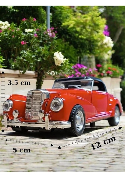 Nostaljik Klasik Metal Çek Bırak Araba Kırmızı Kapılar Açılır 1/36 Ölçek Mod:5 Diğer
