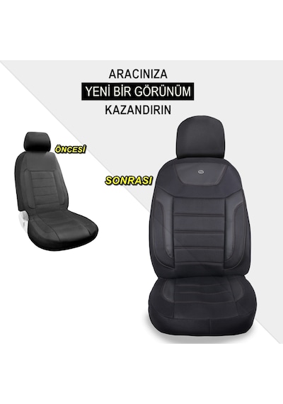 Fiat Linea Araçlara Uyumlu Oto Koltuk Kılıfı Seti - Primier Serisi - Siyah
