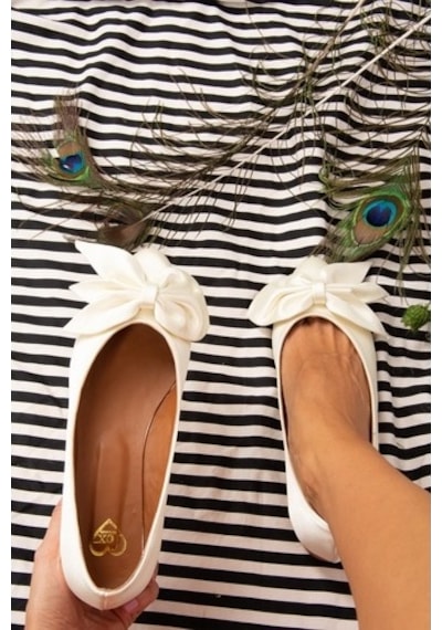 Fox Shoes Ten Kadın Babet H726810504 Beyaz
