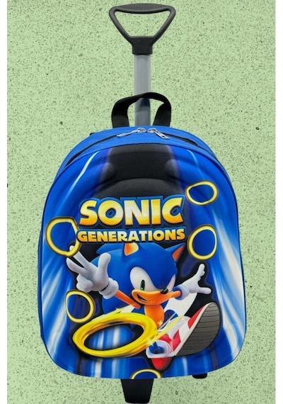 Tezzgelsin Kirpi Sonic 3d Baskılı Çekçekli Anaokulu Kreş 2-6 Yaş Sırt Çantası Ve Okul Çantası Çok  Renkli