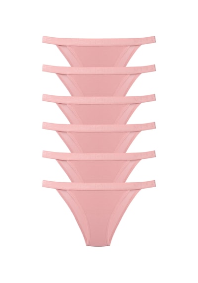 Velmore Kadın 6'lı Pamuklu Normal Bel Slip Külot Pembe