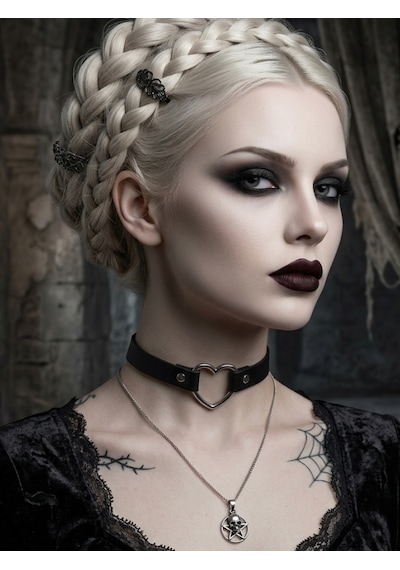 Deri Choker Yıldırım Kolye Punk Gotik Boyunluk Kadın Rock Stil Kolye Ayarlanabilir Siyah Choker Trendy Takı Gri