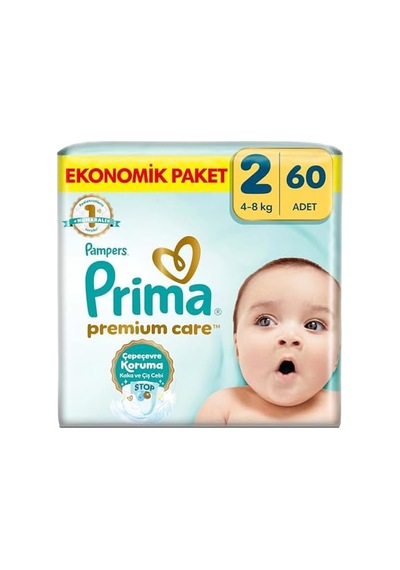 Bebek Bezi Premium Care 2 Numara 60 Adet Ekonomik Paket