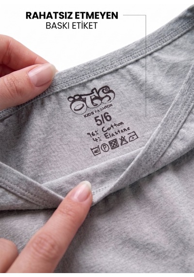 Öts Kız Çocuk 5 Li Pamuklu Boxer Pembe Uzun Premium Günlük Kullanım 8254-5 Gri