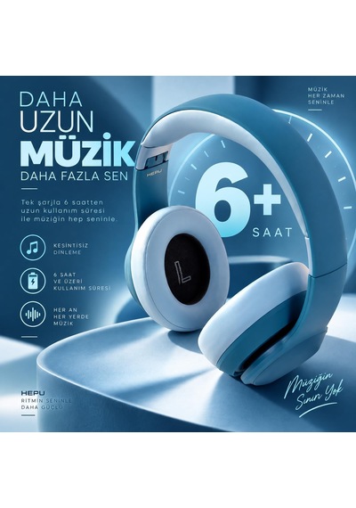 Hp-h01 Kablosuz Kulak Üstü Bluetooth Kulaklık Süper Bass + Yumuşak Yastık + Uzun Pil Ömrü