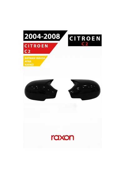 Citroën C2 2004 2008 Batman & Yarasa Ayna Kapağı Parlak Piano Black Sport