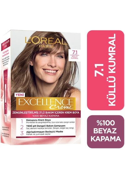 L'Oréal Paris Excellence Creme Saç Boyası - 7.1 Küllü Kumral