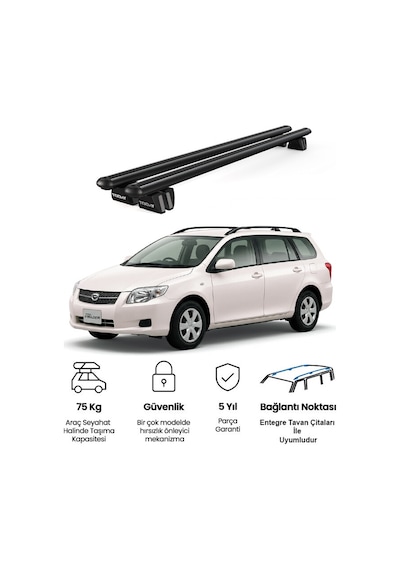 Pençe Toyota Corolla Fielder 2006-2013 Uyumlu Siyah Ara Atkı 109cm Port Bagaj Tavan Barı