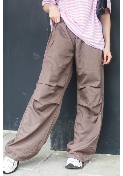 Madmext Kahverengi Paraşüt Jogger Kadın Pantolon Mg1726-kahverengi Kahverengi