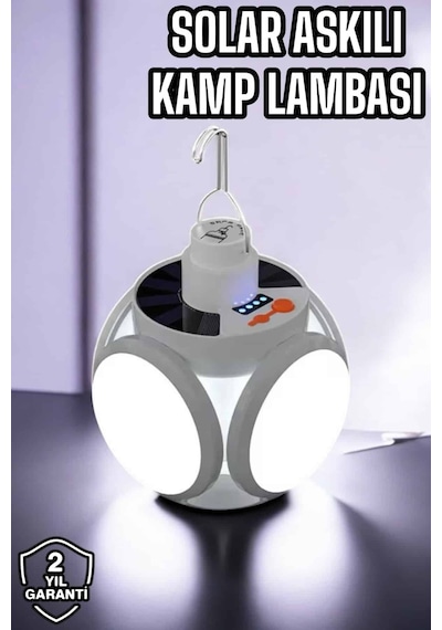 Güneş Enerjili Solar Aydınlatma Kamp Çadır Lambası Şarjlı Ampül Led Şarjlı El Feneri Işıldak Renkli