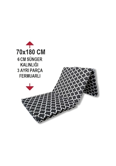 Tek Kişilik Katlanır Yer Yatağı 70x180x6cm Büyük Karaçatı Sünger Yatak