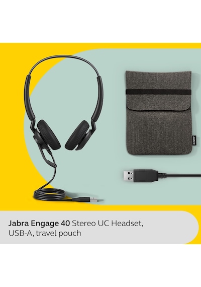 Jabra Engage 40 UC Duo Kablolu Kulak Üstü Kulaklık