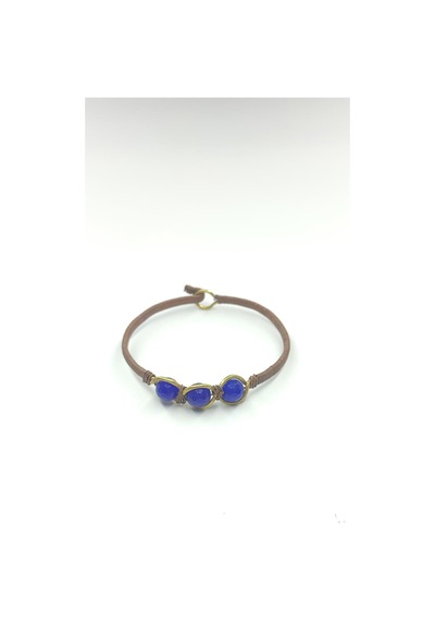 TEDZ COLLECTİON Bakır Safir Üç Taş Bileklik Çok Renkli