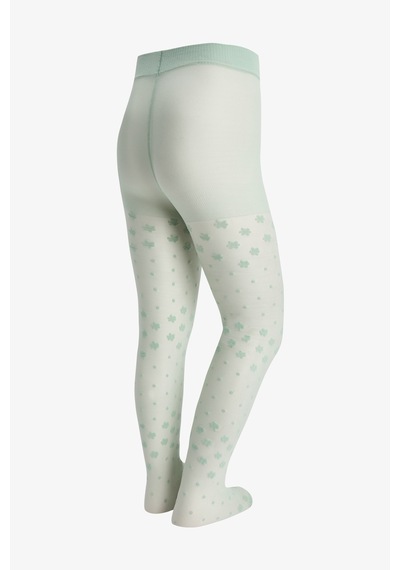 Penti Kız Çocuk Pretty Dotted Daisy Külotlu Çorap Açık Yeşil